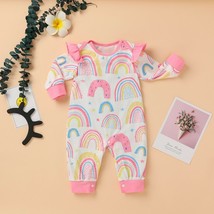 NEW Rainbow Baby Girls Long Sleeve Ruffle Romper Jumpsuit Outfit Set - £5.70 GBP