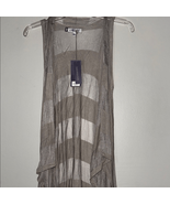 Jennifer Lopez Elegant Gray Sleeveless Knit  Open Cardigan - $401.70 MXN