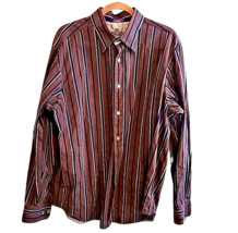 XL Tommy Bahama Denim Long Sleeve Shirt Brown Black Striped High Quality... - £22.28 GBP