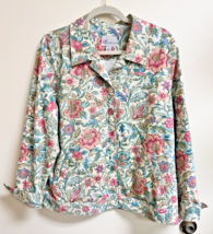 The TOG Shop Fun Soft Colored Floral Jacket SZ L Business Pockets - €15,83 EUR