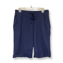 Hanes Mens Casual Lounge Shorts Blue Drawstring Pockets Cotton L - $12.19