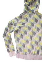 Adidas Neo Label Geometric Zip Hoodie Women’s Small Yellow Gray Pattern image 6
