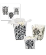 Set Of 3 Clear Black Damask Decorative Candy Buffet Containers Plastic J... - £6.48 GBP