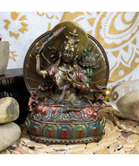 Mahayana Buddha Manjushri On Lotus Throne With Fire Sword Altar Statue 6... - $50.37 CAD
