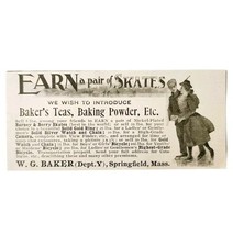 Baker&#39;s Teas Hockey Ice Skates 1897 Advertisement Victorian Footwear ADB... - $19.99