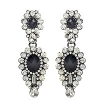 Amrita Singh Imperial Crystal LARGE Gunmetal Statement Earrings ERC 5530... - £19.39 GBP