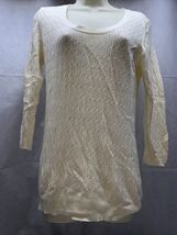 GAP Women Boat Neck Long Sleeves Pullover Sweater Size Medium Cream KG - $9.89