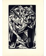 Original 1920 Woodblock Print MAX PECHSTEIN &quot;Woman Desired by Man&quot; Ed. 600 - $1,746.00