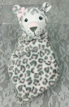 HB Leopard Cheetah Security Blanket Baby Gray Pink Hudson Bay Lovey Plush - £11.82 GBP