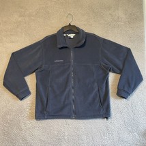 Columbia Jacket Mens M  Blue Fleece Full Zip Core Interchange Pockets Logo - $19.60