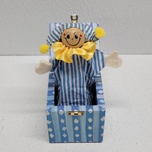 JACK IN THE BOX COMPANY English Handmade Wooden Toy Jester Vintage Blue Box - $560.91 MXN