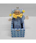 JACK IN THE BOX COMPANY English Handmade Wooden Toy Jester Vintage Blue Box - $560.28 MXN