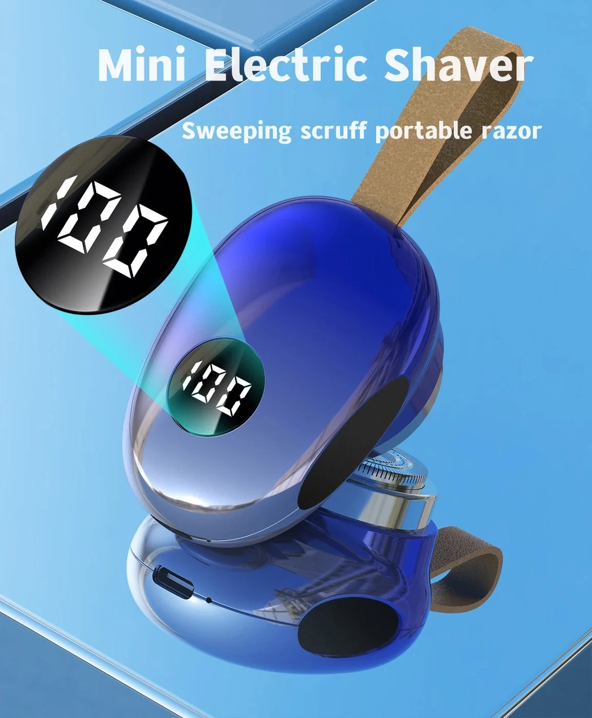For men portable razor beard trimmer shaver rechargeable digital display pocket shaving thumb200