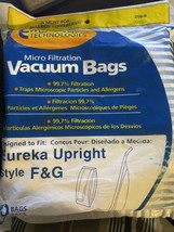 9 EUREKA MICRO FILTRATION VACUUM BAGS F &amp; G UPRIGHTS BY ENVIROCARE 216-9... - £11.01 GBP
