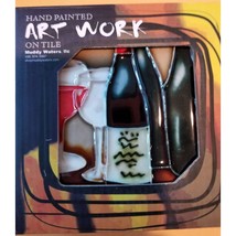 Art Tile 4&quot; x 4&quot; Muddy Waters Hand Painted 7A047 ArtWork on Tile Wine 2 Two Wine - £15.67 GBP