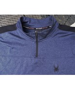 Spyder Active  1/4 Zip SHIRT- Steel Blue Long Sleeve Pullover Spider LOG... - €24,21 EUR