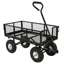 Heavy Duty Black Wheelbarrow Steel Log Garden Cart - £226.46 GBP