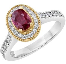 2.00 Ct Oval Cut Red Diamond Engagement Ring 14k White Gold Finish - £71.93 GBP