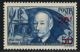 FRANCE Sc# 414 MNH Clément Ader air pioneer Surcharged (1941) Postage - £25.17 GBP