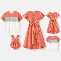 PatPat Family Matching Mother And Daughter Dresses for Mom And Me Dots V Neck Ru - £51.38 GBP