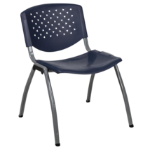 HERCULES Series 880 lb. Capacity Navy Plastic Stack Chair with Titanium ... - $105.99
