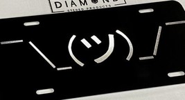 Engraved Shrug Guy Emoji Car Tag Diamond Etched Aluminum Vanity License ... - $27.23 CAD