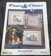 Stoney Creek Paws &amp; Claws Counted 13 Cross Stitch Dog Cat Patterns Booklet 54 - £3.82 GBP