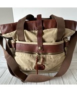 Vintage Military Buffalo Jackson CANVAS w/ leather Tote MESSENGER BAG Zi... - £92.00 GBP