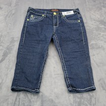 Crest Jeans Womens 9/10 Blue Denim Lightweight Casual Capri Pedal Pushers - $18.47