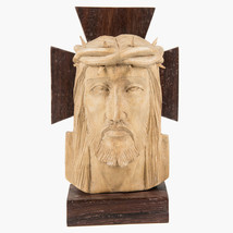 8&quot; Religious Christian Handcarved Wooden Holy Face Jesus Standing Statue 20cm - £16.51 GBP