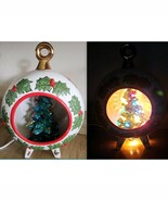 Vintage Ceramic Mold Lighted Christmas Tree Diorama Ornament Tabletop 3D... - $184.32 CAD