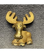 Jonette Vintage 80s-90 Christmas Pin JJ Artifacts Brooch Moose Reindeer ... - $14.85