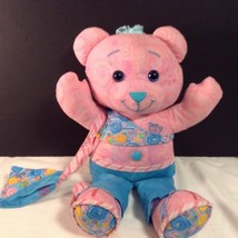 Doodle Bear Plush Girl With Purse Flip Flops Stuffed Animal Toy Pink - $10.88