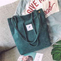 Bags for Women 2021 Corduroy Shoulder Bag Reusable Shopping Bags Casual Tote Fem - £24.15 GBP