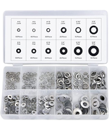 50400A Stainless Steel Lock and Flat Washer Assortment | 350 Piece Set |... - £11.32 GBP