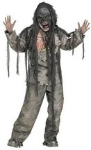 Boys Zombie Halloween Costume Burnt 3-D Bones Shirt Pants Mask 3 Pc-size 8/10 - £14.80 GBP