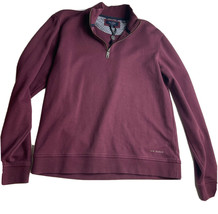 Ted Baker Men Sweater Quarter 1/4 Zip Pullover Maroon Red Size 3 Small S - £19.76 GBP