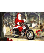 MotorCycle Santa Visits The Reindeer Cross Stitch Pattern***LOOK*** - $4.00 CAD
