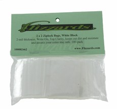 Ziptop 2x2 White Block Re-closeable Poly Bags, 2 mil  100 pack - £6.40 GBP