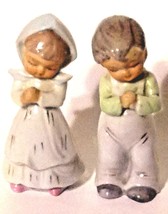 Japan Porcelain Praying Girl &amp; Boy Figurine Set Hand Painted - £9.39 GBP