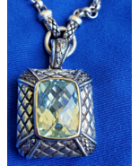 Vahan Design Prasiolite Sterling Silver 14K Gold Diamond Necklace 18 inc... - $8,756.61 MXN