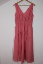 NWT Vince S Pink V-Neck Smocked Tiered A-Line Tank Maxi Dress Pockets - £98.42 GBP