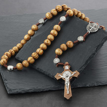 Saint Benedict Cross Exorcism Rosary Necklace - £7.86 GBP