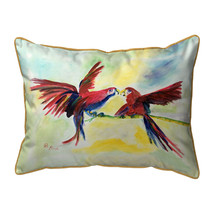 Betsy Drake Parrot Gossip Large Indoor Outdoor Pillow 16x20 - £36.94 GBP