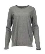 Blue YLK-1071 Women&#39;s Solid Long Sleeve Scoop Neck T-Shirt, Gray Heather... - $27.90