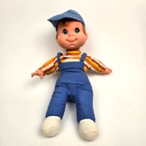 Vintage Doll Mattel Baby Bean Biffy Boy 1970 Vintage Toy 70s Retro Overalls Hat - £11.75 GBP
