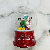 Gemmy Disney Mickey Minnie Mouse Snow Globe Caroling 90-years Musical - $39.55