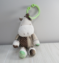 Carter’s plush horse donkey tan brown green polka dots musical Press bab... - £7.88 GBP