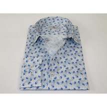 Men's EMILIO CERUTTI Sport Shirt 100% Cotton #EMC5 Multi Gray Floral image 3
