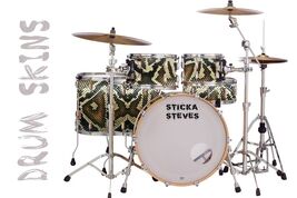 Drum Wrap Percussion Shell Cover Bass Kick Snare Tom DIY-Exotic Snake Sk... - $22.76+